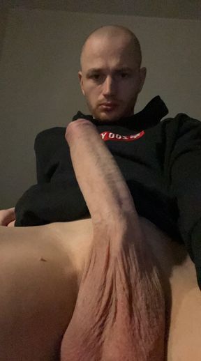 Gooning,stroking  my big white cock 4 mommys