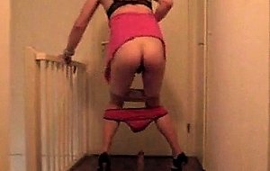 Playing with toy in the hall and bathroom