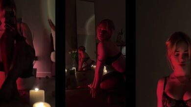 Petite blonde college babe flashes tattooed pussy in onlyfans tease