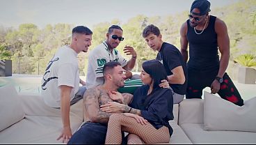 Submissive Italian MILF Gets an Interracial Gang Bang in the Garden - Silvia Preslar