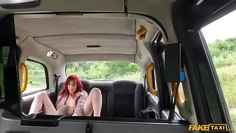 Sex Taxi - slim French redhead in a hurry can barely fit a huge Italian cock inside her tight pussy