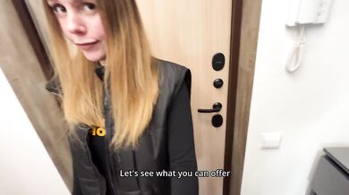 The blonde stepmom deep throats my pizza then fucks me raw in missionary