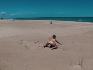 Astounding nudist hotty have enjoyment on a public beach in Valencia. Exposed Outdoors