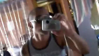 Mexican studs fuck bareback in front of mirror