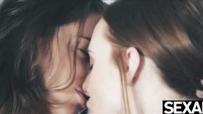 ”Watch this cute redhead & hot brunette eat each other's cunt”