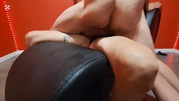 Mistress with her submissive and her submissive dog, second part, extreme domination, deep throat, extreme humiliation, whipping, Mistress fucks her submissive hard with her fist and foot in the pussy