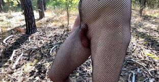 Hot Teen boy walks in nature naked for gay daddy big dick pantyhose