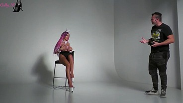 The horny photographer he fucks model in bunny costume