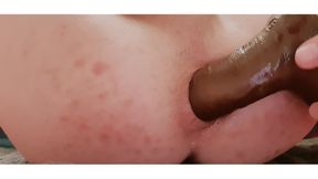 First anal with black dildo 27 cm