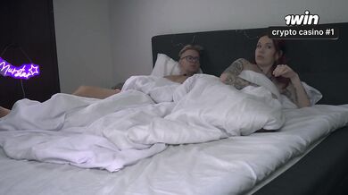 Red panties creampie on New Year's Eve when virgin stepsister begs between the sheets