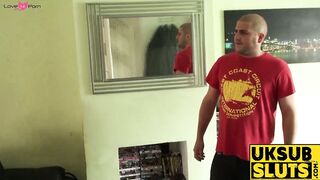 UKSubSluts.com - UK sub Roxy Mae rides before squirting beside cuckold in rough sex