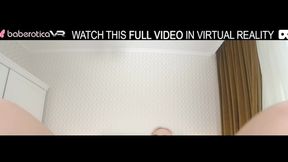 Solo blonde girl Aura Sin masturbates with a huge dildo in VR.