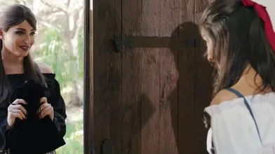 Brunette Ts Queen Natalie Mars Fucks Petite Emily Willis Pussy