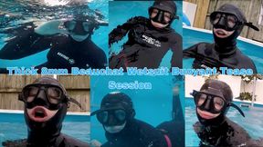 Thick 8mm Beauchat Wetsuit Buoyant Tease Session - MP4 HD