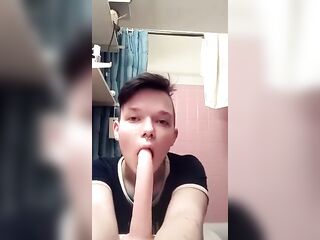 Sexy Trans Dude Shows of his Dick Sucking Skills