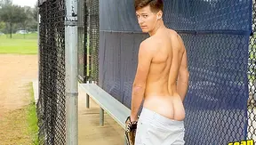 Slamming Home ~ Slim Baseball Hottie Emmett Strokes His Cock