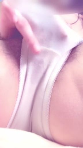 Japanese amateur masturbating with wet panties. She comes while moaning.