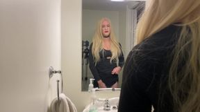 Blonde Crossdresser Flashes Panties