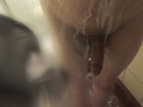 Shower with hard cock