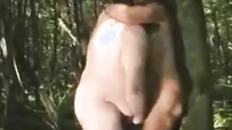 Two hairy bears have raw outdoor anal sex in the woods