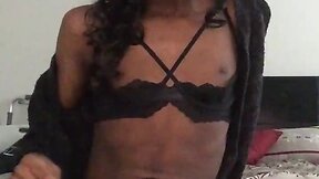 Daniella wanks her giant ebony prick