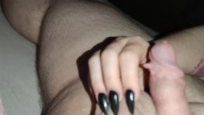 I Scratch His Balls With My Sharp, Pointed Black Nails And Rub His Cock Until He Cums *cumblast