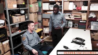 SayUncleNetwork.com - Ebony security guard punished with bareback by hung superior