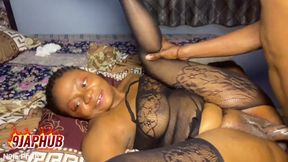 Ebony MILF in lingerie hot amateur sex
