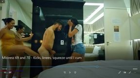 Mistress Denise and Rafaela ballbusting