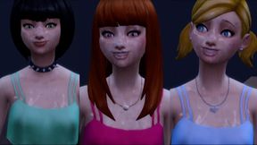 The Powerpuff Girls getting fucked by a gigantic guy