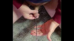 ToOldToMind Slides Steel Rod Down His Tiny Cock