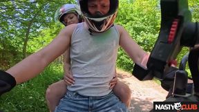 Busty Babe in POV Scooter Adventure, Naked and Ready for Fun!
