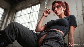my redhead prison guard shared a cigarette with me...and her juicy pussy!! i’m so glad to be locked up...i m a sex slave for her!! [ai]
