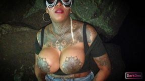 The Kinky Slut Queen Dark Dea Pisses and Fucks a Huge Cock in The Seaside Street as a Whore