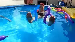 Naked Balloony Chick In The Pool - AngelEyes