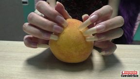 I aggressively destroy the fruit by piercing deep with my nails