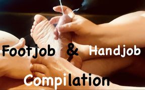 Footjob and Handjob Compilation