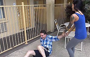 Ballbusting: goddess hurricane maria marley destroys the balls of andrea dipre