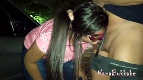 nanabukkake - os estranhos fizeram fila na rua para eu chupar e gozarem na minha boca