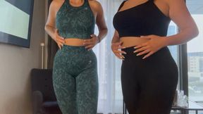 Sweaty gym leggings worship with Goddess Imogen