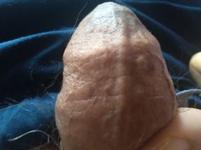 Boy masturbates his super cock on a very hot day