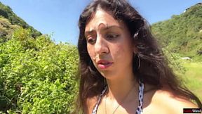 Face Drenched in Warm Ejaculate on a Crowded Beach - Cum Walk
