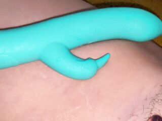 Lustful Unshaved And Creamy Twat Playing With A Rabbit Sex toy Quickie