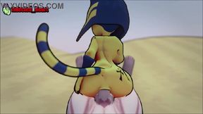 Anal and Hand work Frenzy with Ankha in Desert POV