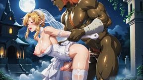 Orc Stripper Passionately Fucked the Elf Bride's Ass During Her Bachelorette Party. Animation Hentai Trans