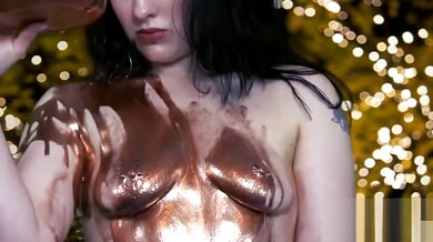 Voluptuous stepmother becomes a living canvas as her admiring stepson honors every curve with sacred body paint in a hushed bedroom ritual of forbidden passion