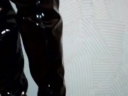 Dominatrix Katrix piss in latex boots on her slave.Best polish copule.