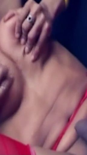 Big Titted Asian Tranny in Red Stockings Fucked Outdoors