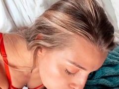 Amateur blonde teen sucks dick in hot pov blowjob sex tape