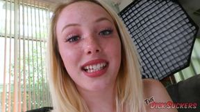 Blonde Dixie Lynn Covered In Cum After Jerking Big Cock
